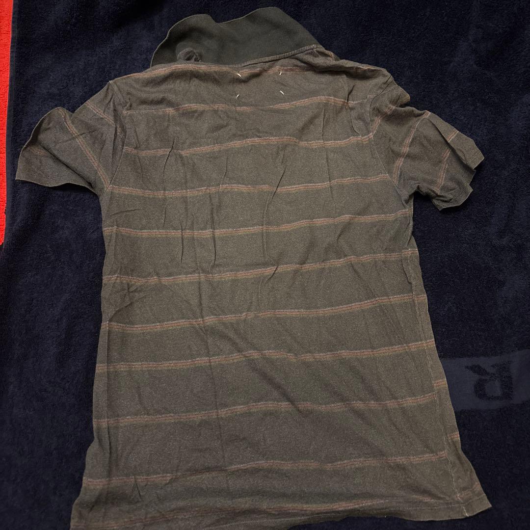 Martin MARGIELA グレー ストライプ ポロシャツ