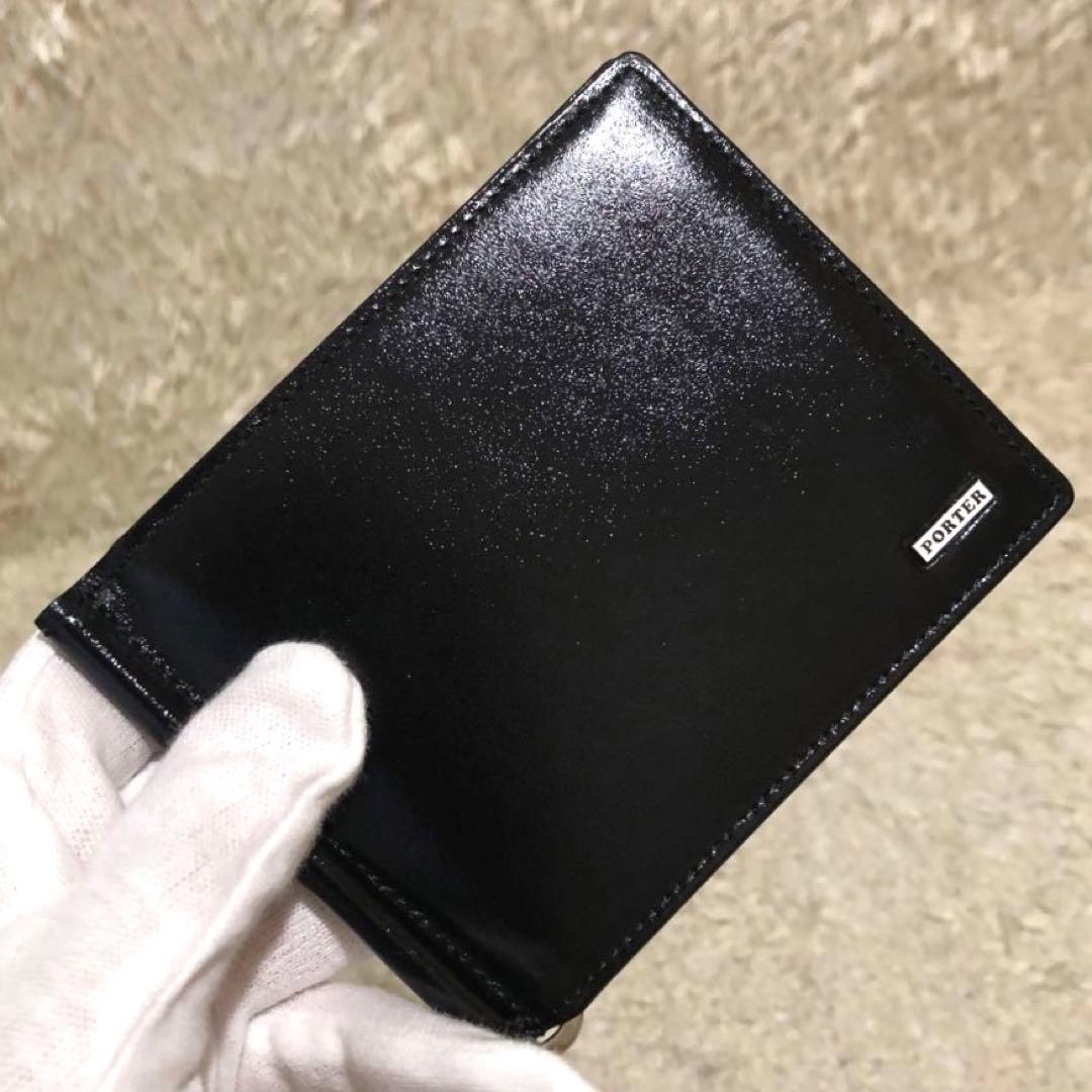 未使用✨ポーター レザー 二つ折り財布 マネークリップ　ブラック　メンズ