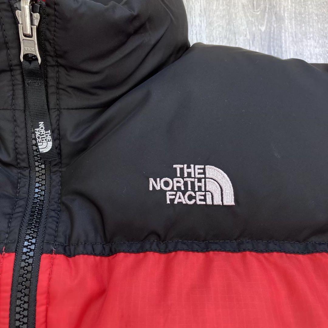 ノースフェイス US規格 600FIL ダウンジャケット レッド×ブラック150