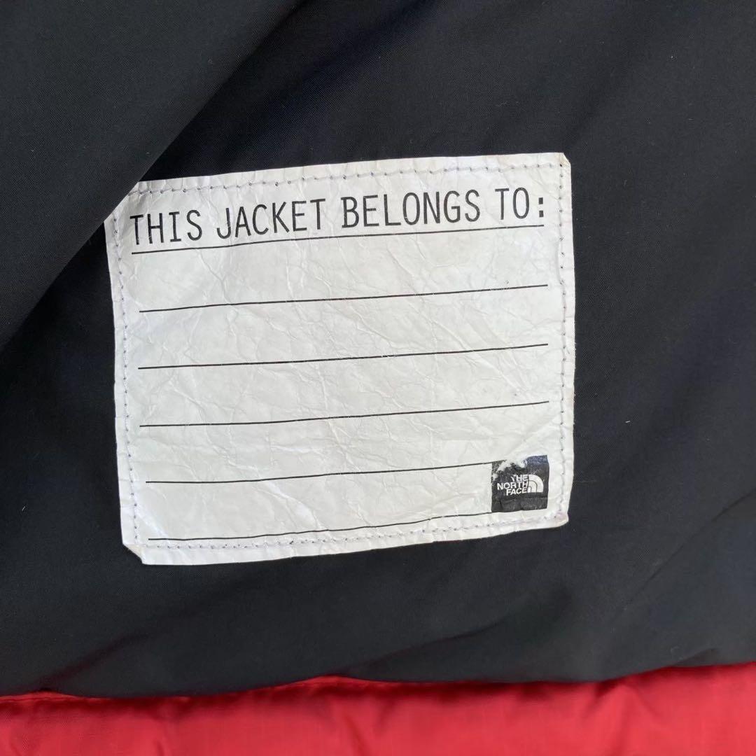ノースフェイス US規格 600FIL ダウンジャケット レッド×ブラック150