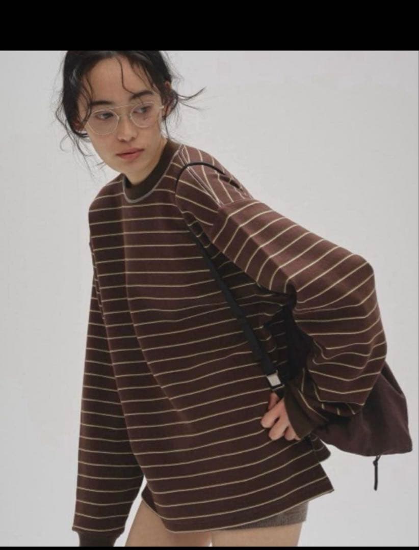 todayful Border Long T-shirts チョコ