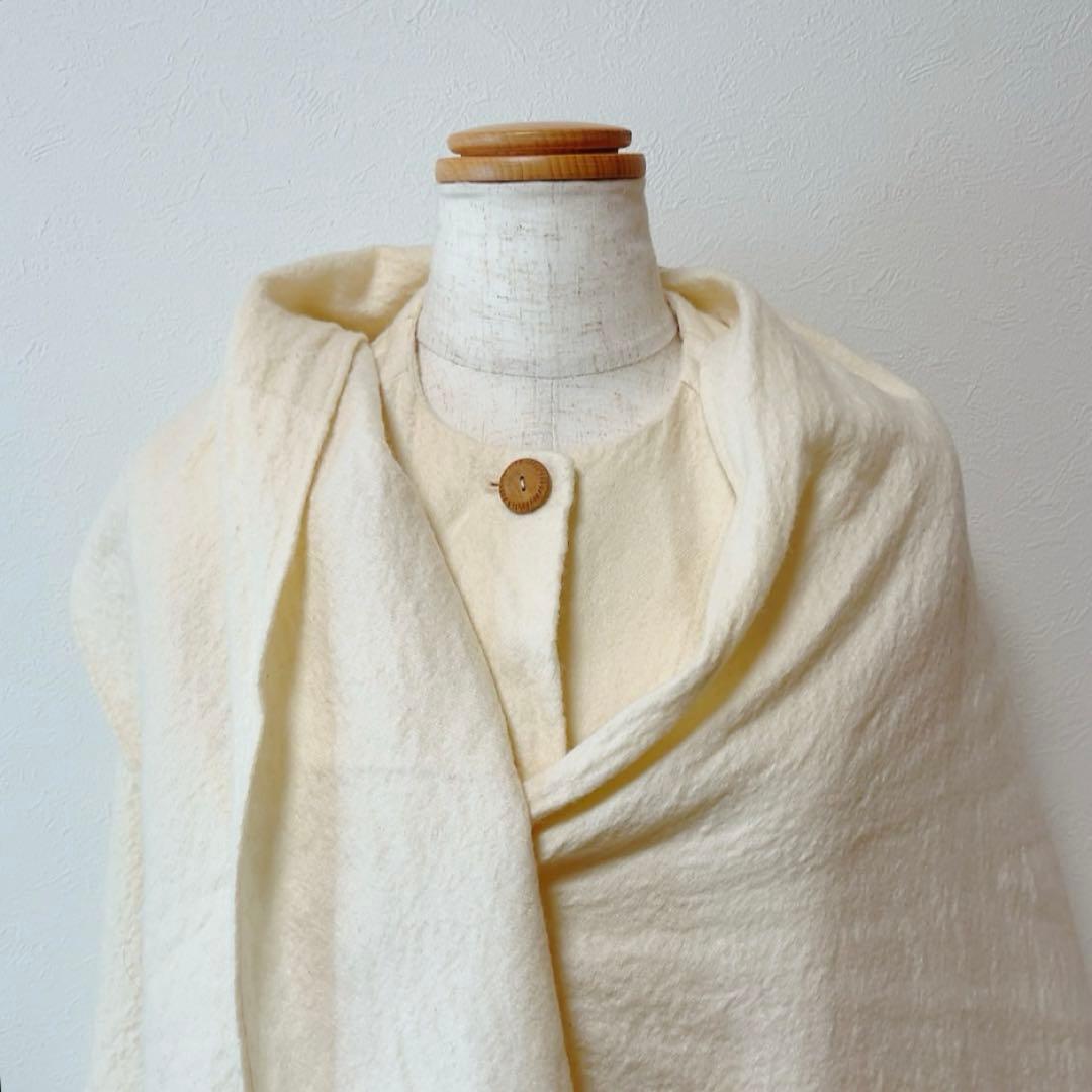 コズミックワンダー ライトソース 圧縮コットンポンチョマントコート オフホワイト