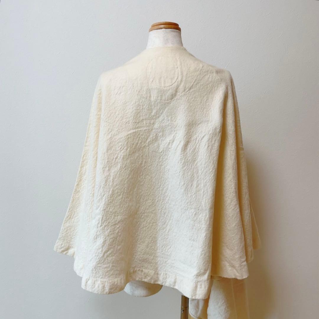 コズミックワンダー ライトソース 圧縮コットンポンチョマントコート オフホワイト