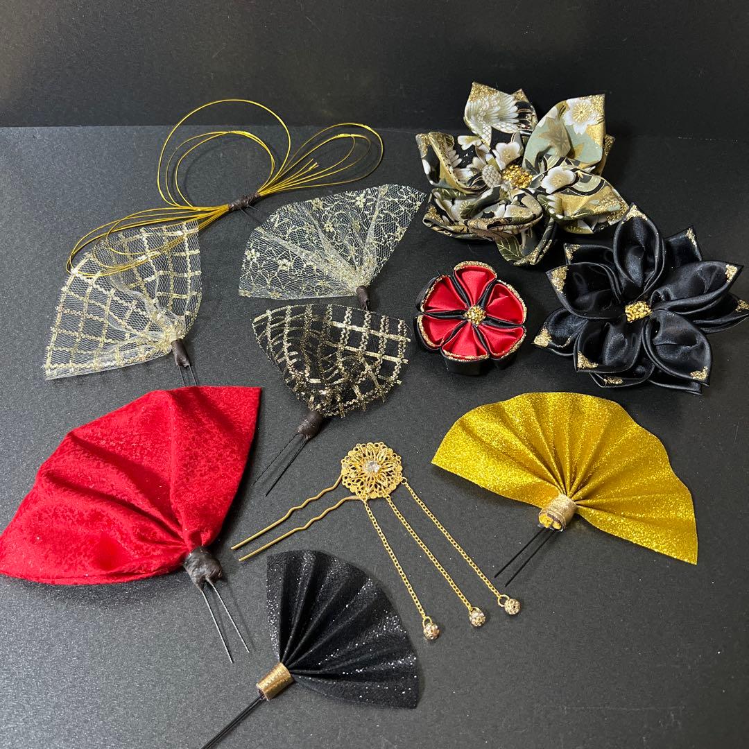 髪飾り・かんざし・成人式・結婚式・つまみ細工・豪華・ド派手・振袖・花魁