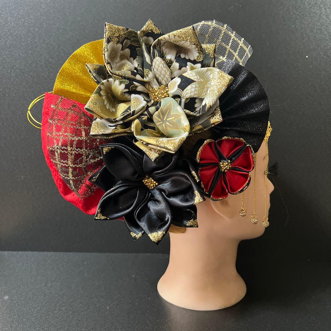 髪飾り・かんざし・成人式・結婚式・つまみ細工・豪華・ド派手・振袖・花魁