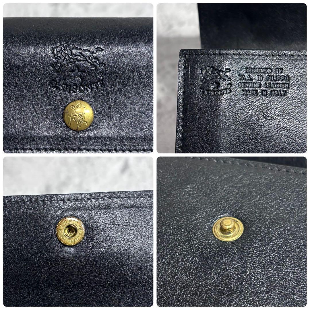 【Y's！】イルビゾンテ ILBISONTE フラップ長財布 ブラック 黒