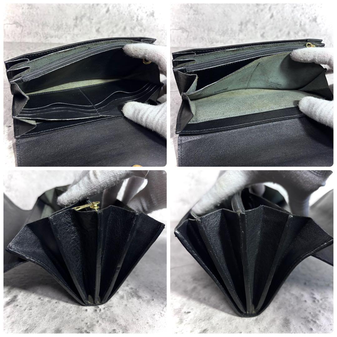 【Y's！】イルビゾンテ ILBISONTE フラップ長財布 ブラック 黒