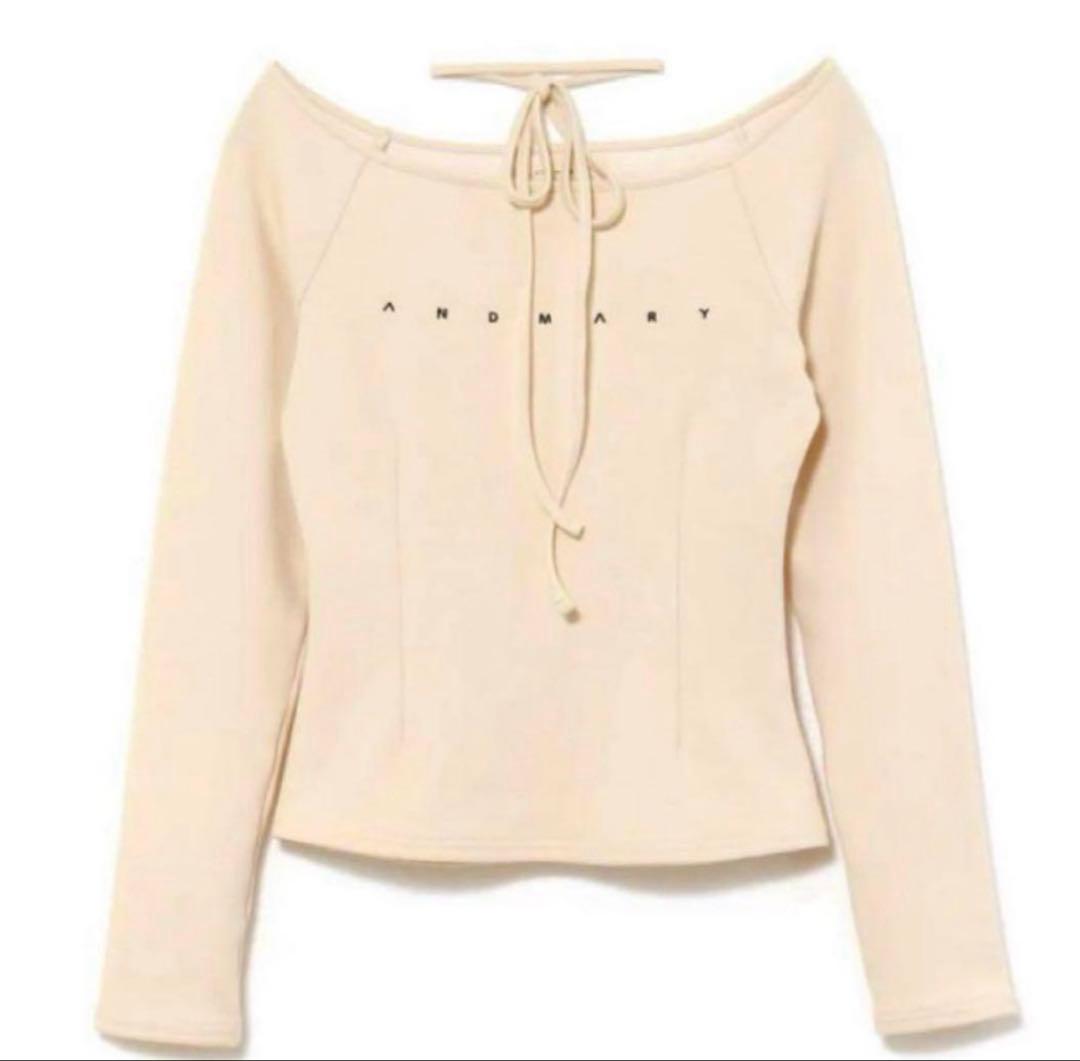 トップス andmary Mary logo choker tops ivory