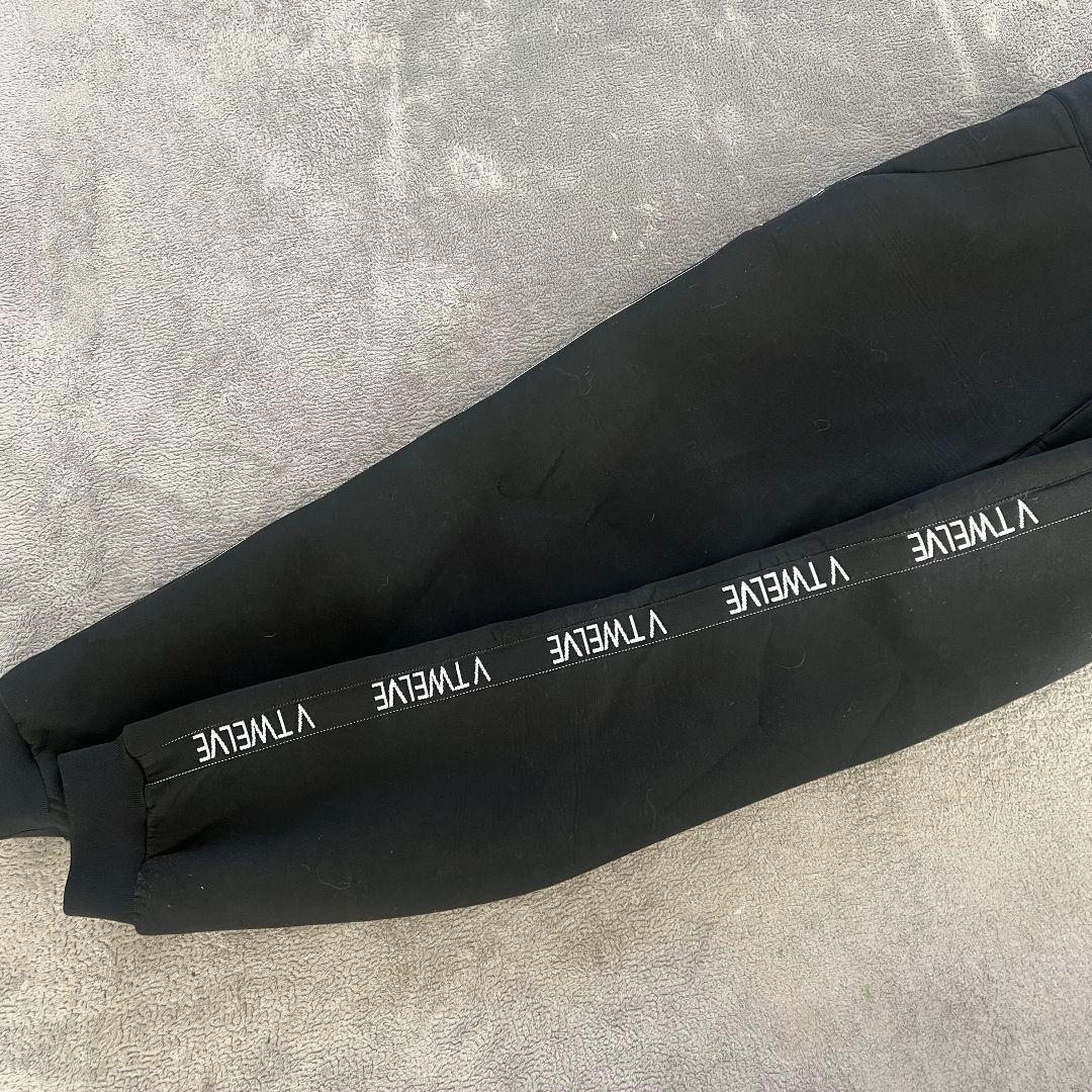 V12 ヴィトゥエルブ ダンボールニット　サイドロゴ　イージーパンツ　メンズ　黒