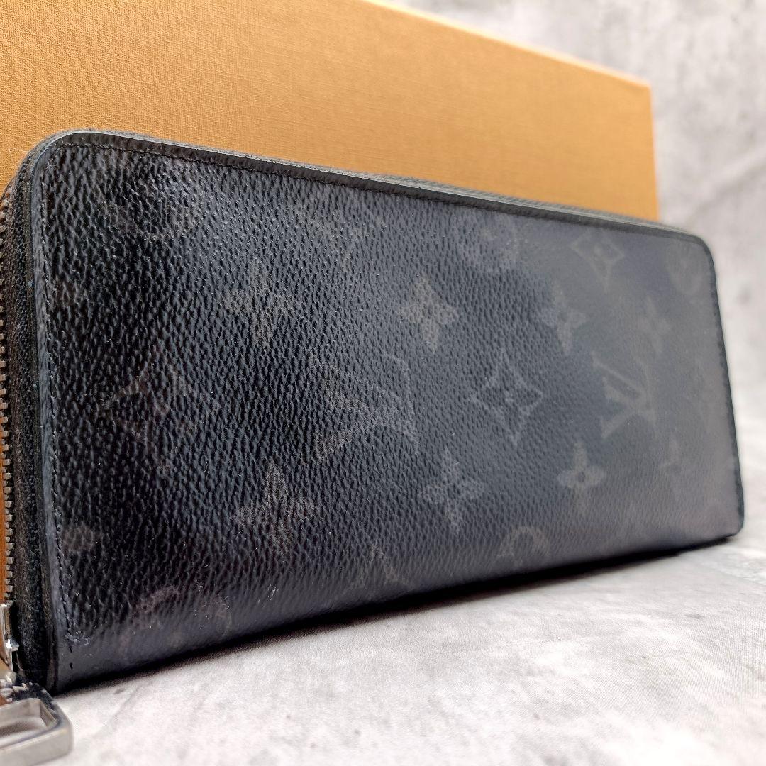 美品 ヴィトン エクリプス ジッピーヴェルティカル ラウンド 長財布 モノグラム