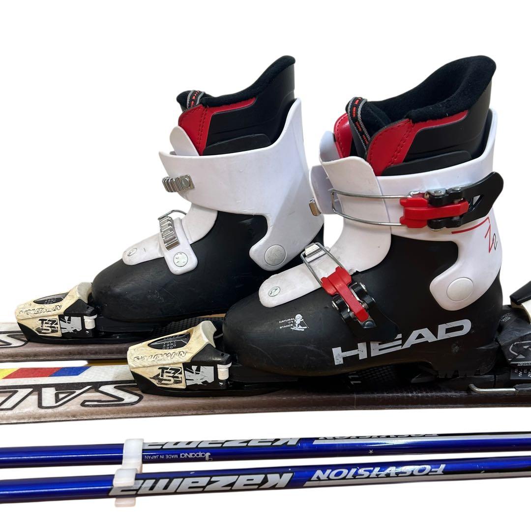 ④SALOMON 110cm☆ HEADブーツストック ジュニアスキー3点セット