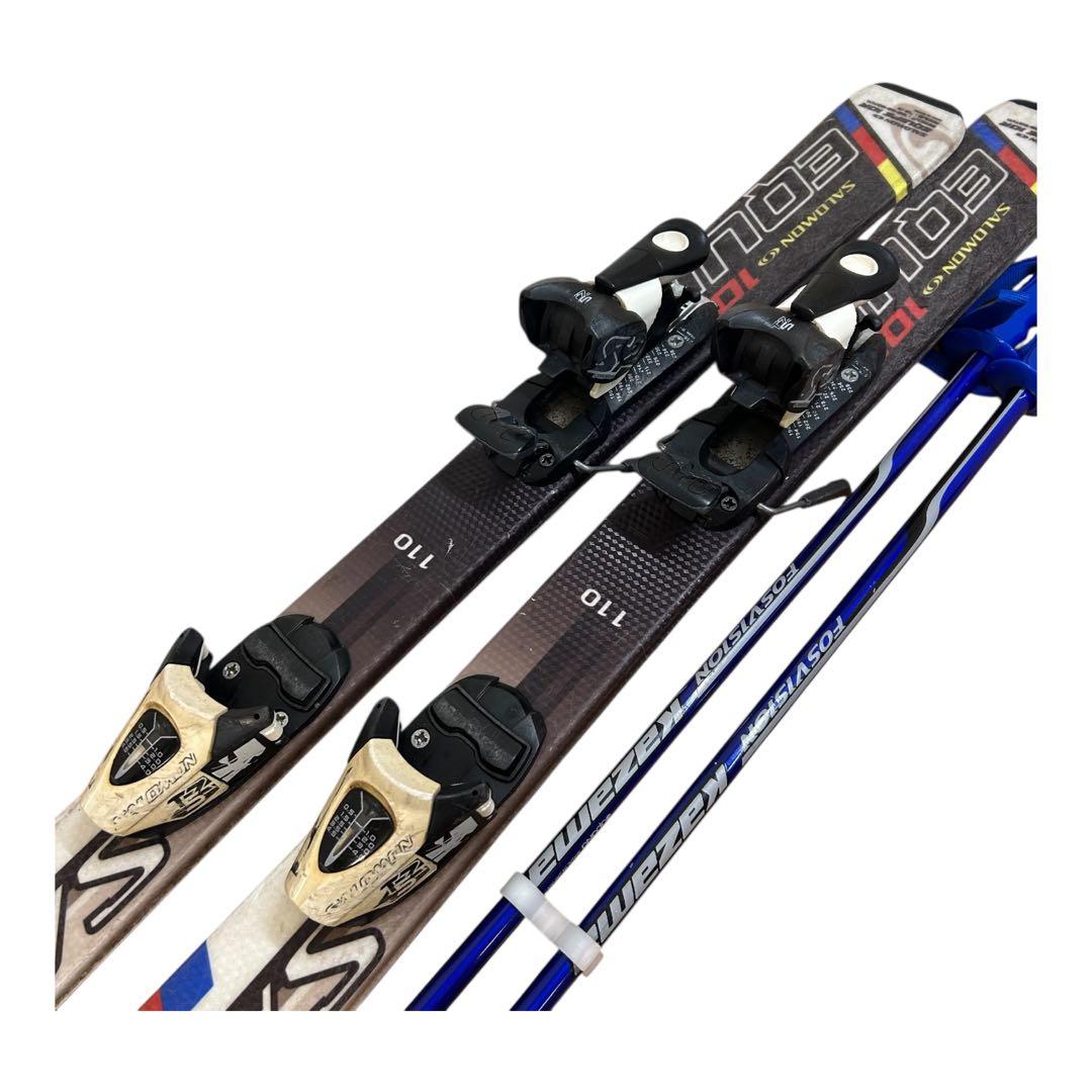 ④SALOMON 110cm☆ HEADブーツストック ジュニアスキー3点セット
