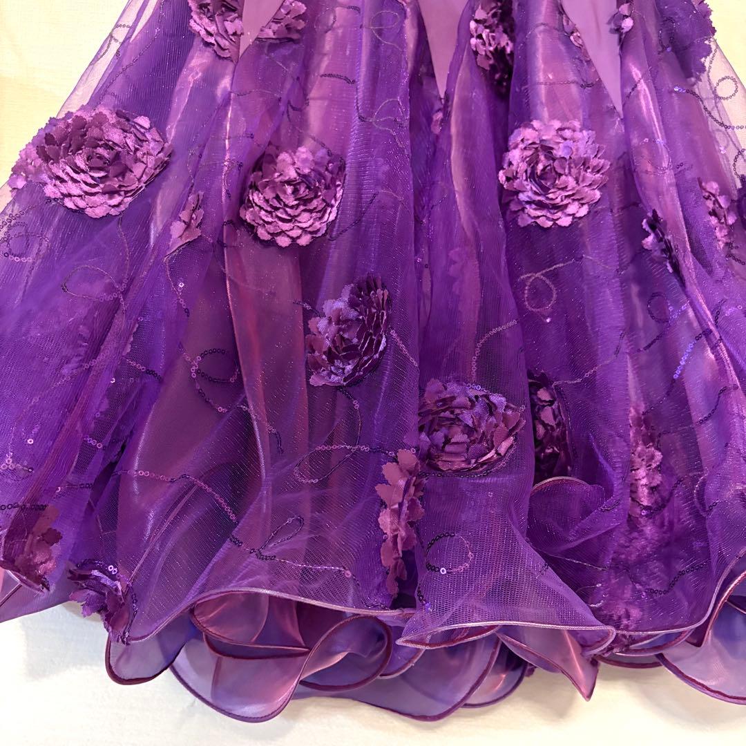 社交ダンス スカート 衣装 紫 パープル ドレス