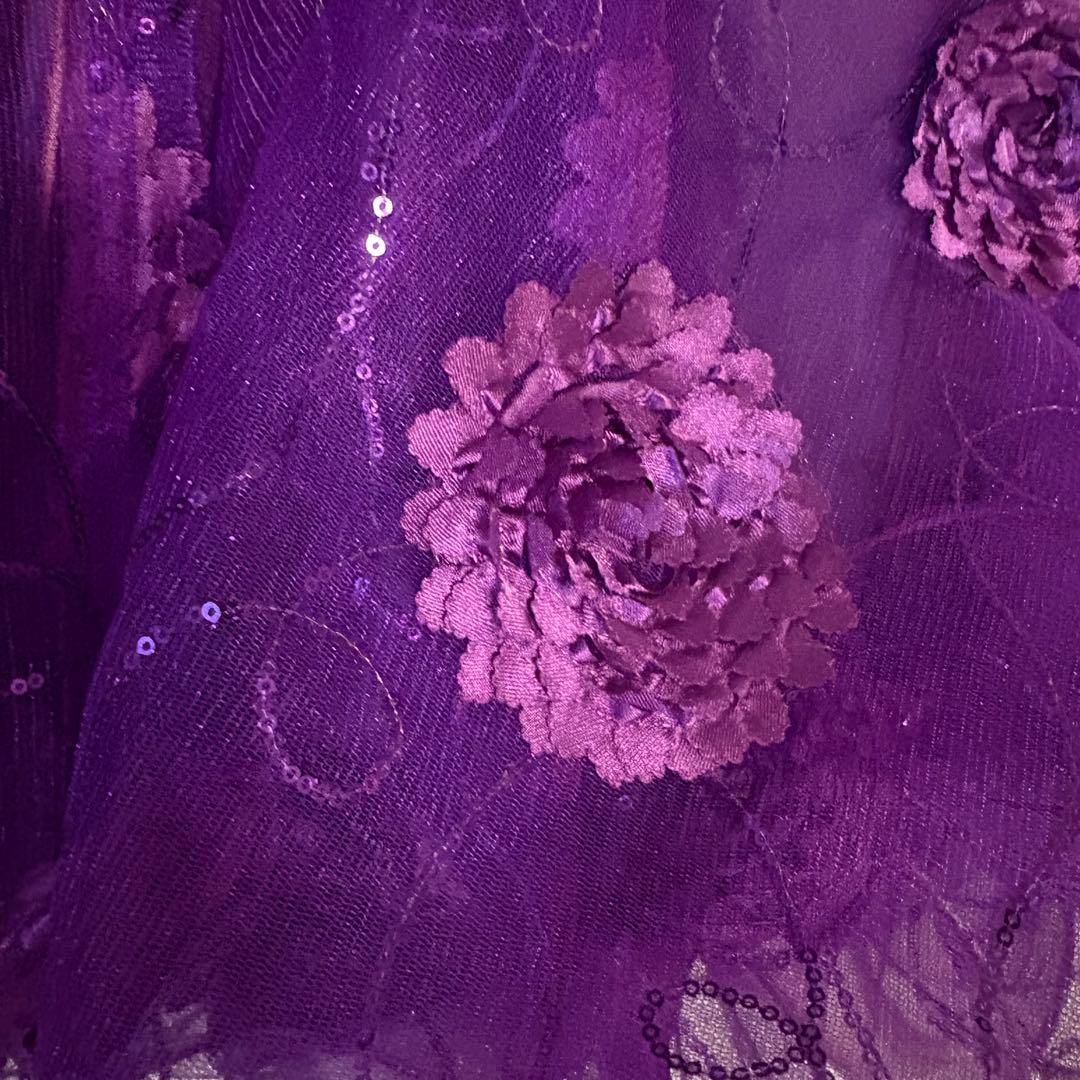 社交ダンス スカート 衣装 紫 パープル ドレス