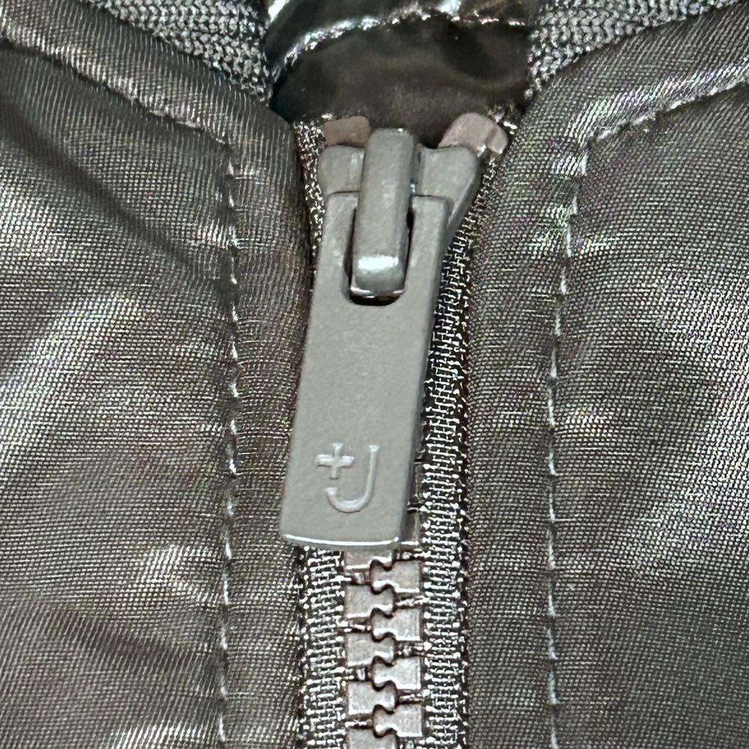 希少2XL 美品 ユニクロ+J ハイブリッドダウンオーバーサイズMA-1 グレイ