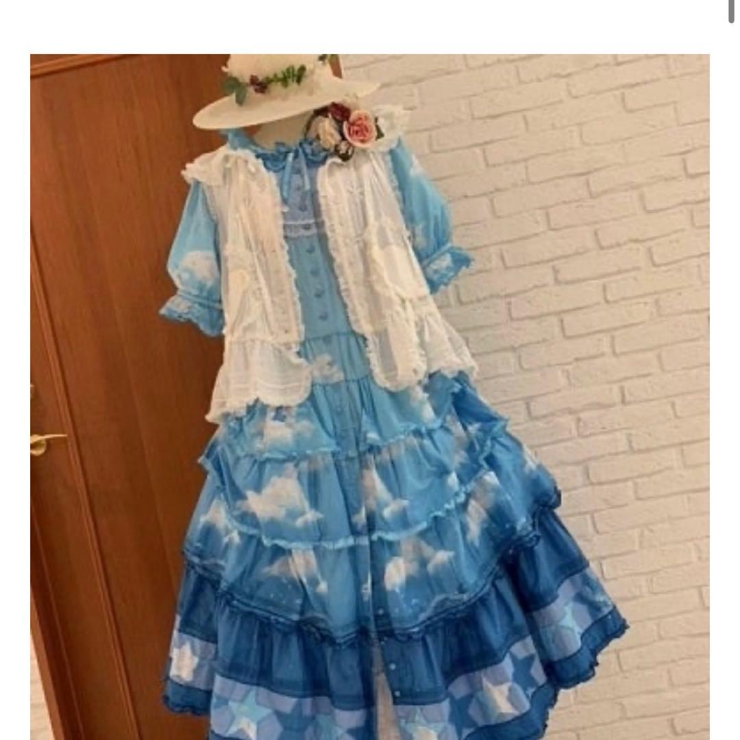 ピンクハウス　テディワッペン付きフードベスト　白