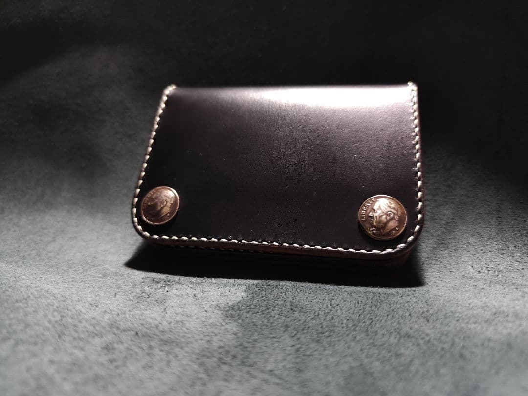 HORWEENクロムエクセル ショートトラッカーウォレット⑬　ブラック　コンチョ