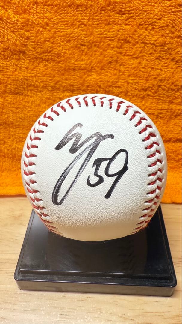 巨人　ジャイアンツ　若林楽人選手　サインボール　投げ入れ　投げ込み　直筆