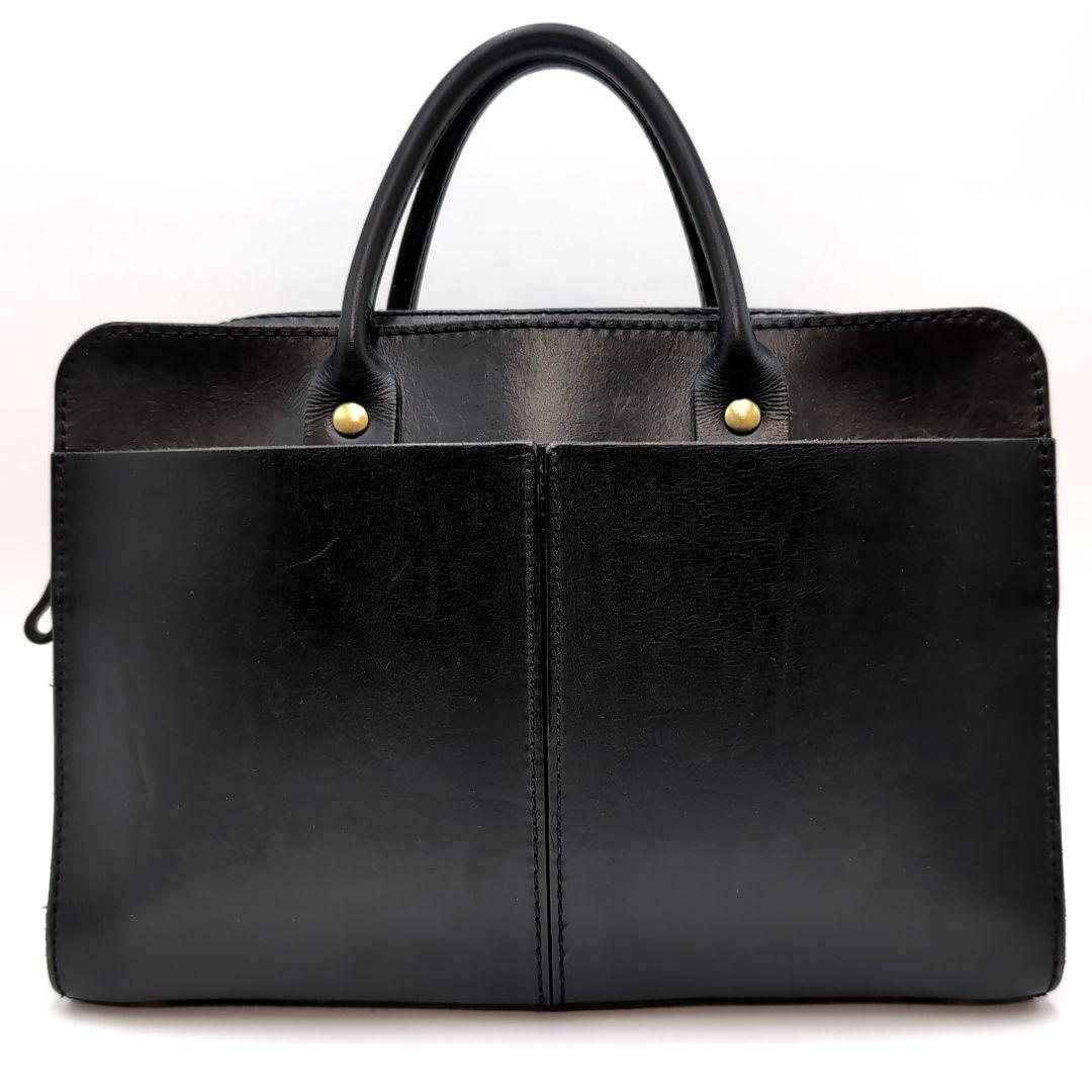 HERZ　ヘルツ　ブリーフケース　堅牢　ビジネスバッグ　ヌメ革　レザー　ブラック