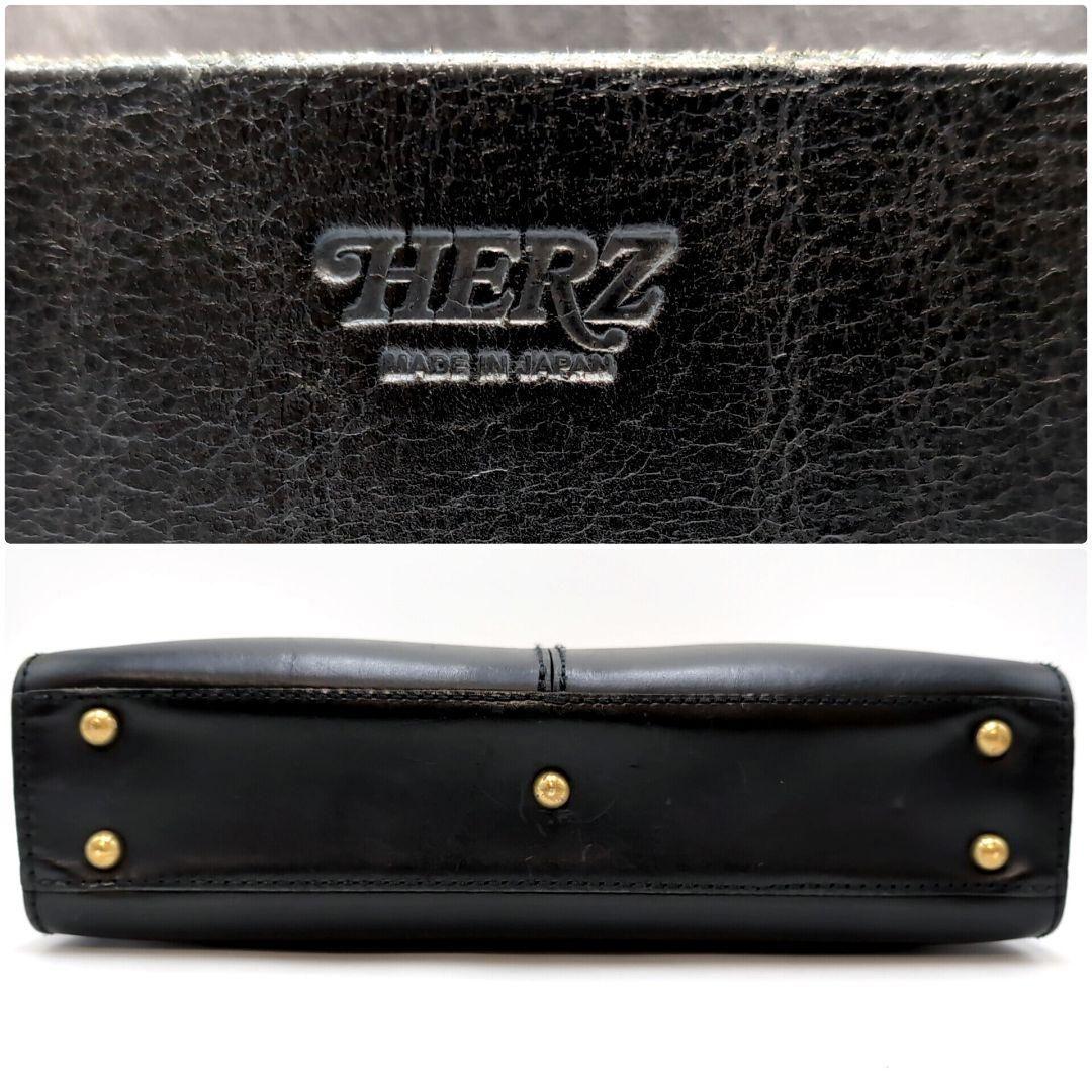 HERZ　ヘルツ　ブリーフケース　堅牢　ビジネスバッグ　ヌメ革　レザー　ブラック