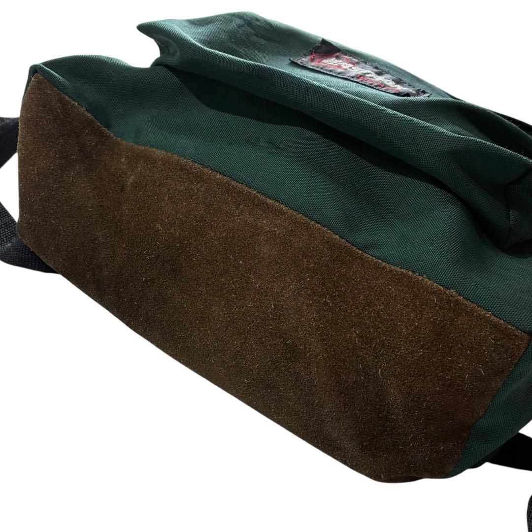 80s 90s USA製 EASTPAK ボトムスウェード リュックサック 深緑