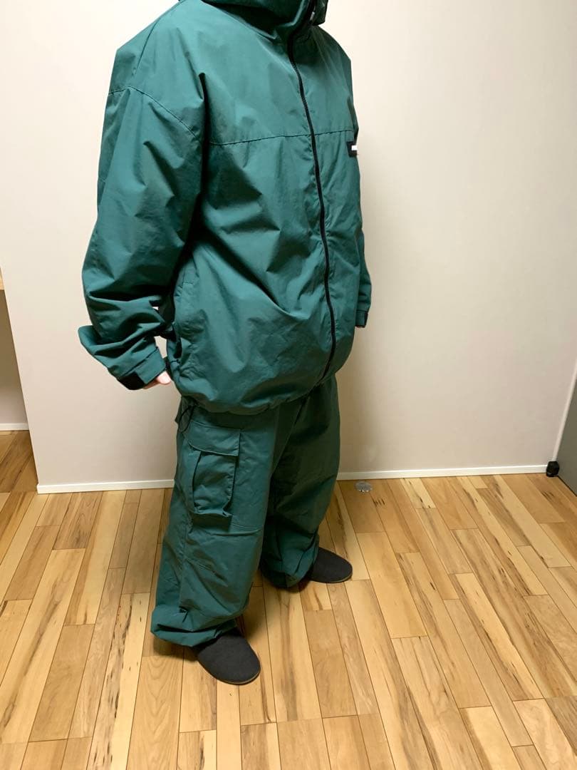 HIMASS MANIA スノーボードウェア 上下セット M アッシュグリーン