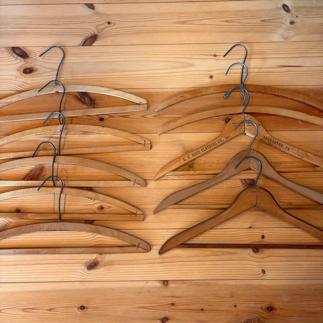 【スペシャル】10本！USA ヴィンテージ 木製ハンガー セット