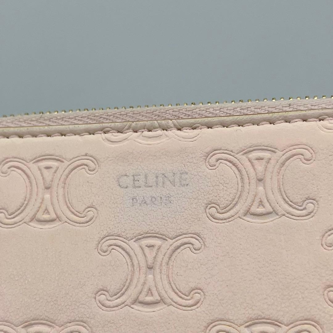 CELINE ケース キーリング トリオンフ ロゴ入り レザー 付属品付き