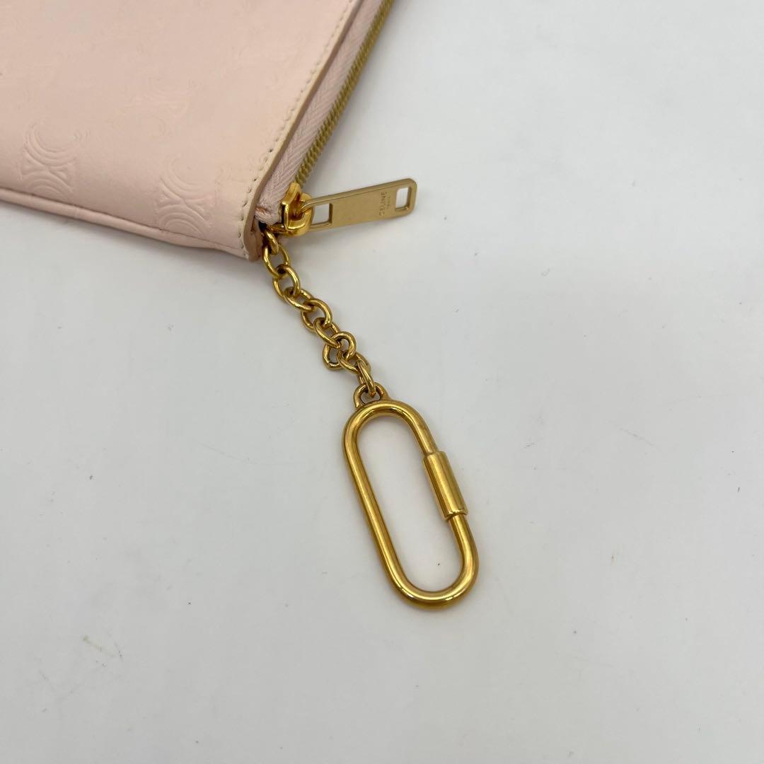 CELINE ケース キーリング トリオンフ ロゴ入り レザー 付属品付き