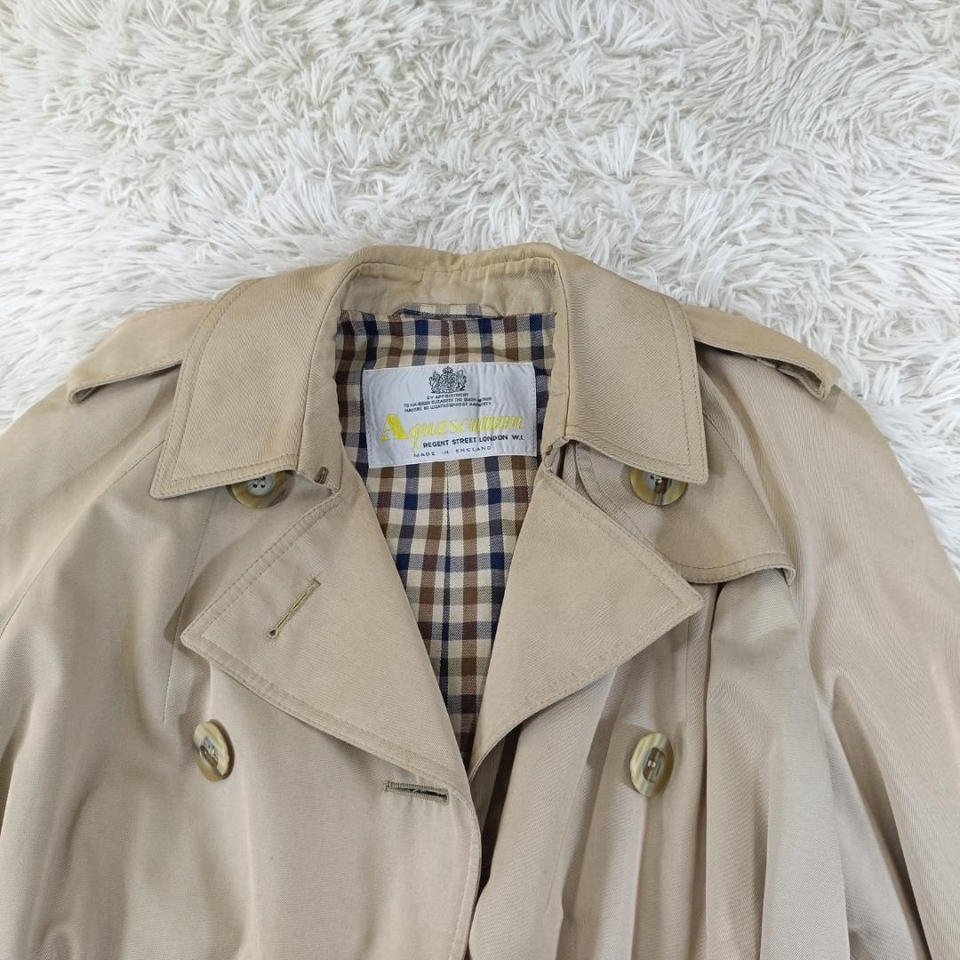 アクアスキュータム 英国製 Aqua5 トレンチコート ベージュ ロング丈