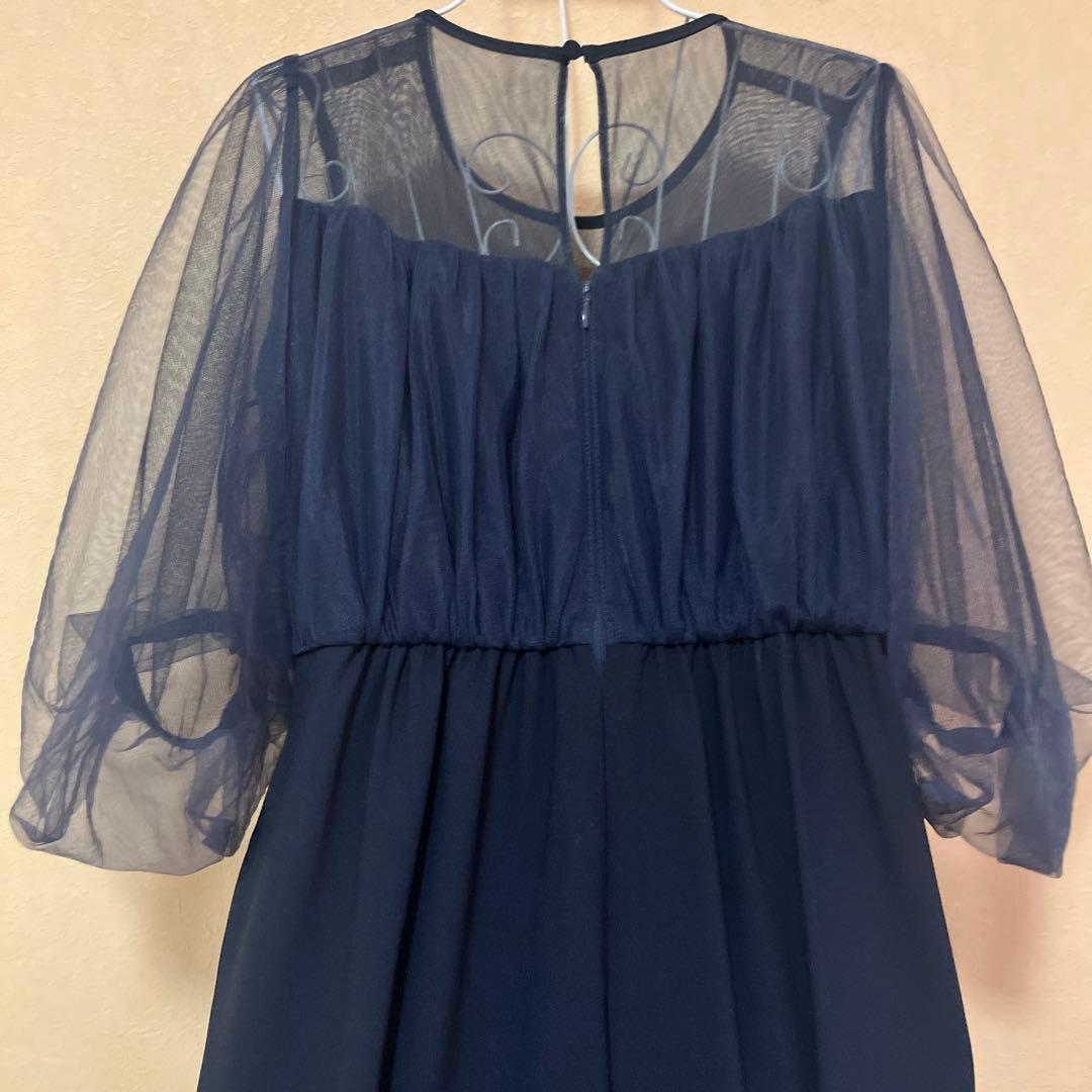リルフェテ　ネイビー チュールデザイン　オールインワンドレス