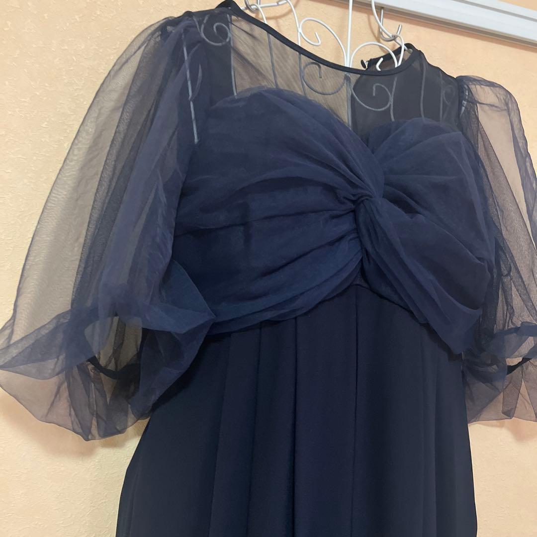リルフェテ　ネイビー チュールデザイン　オールインワンドレス