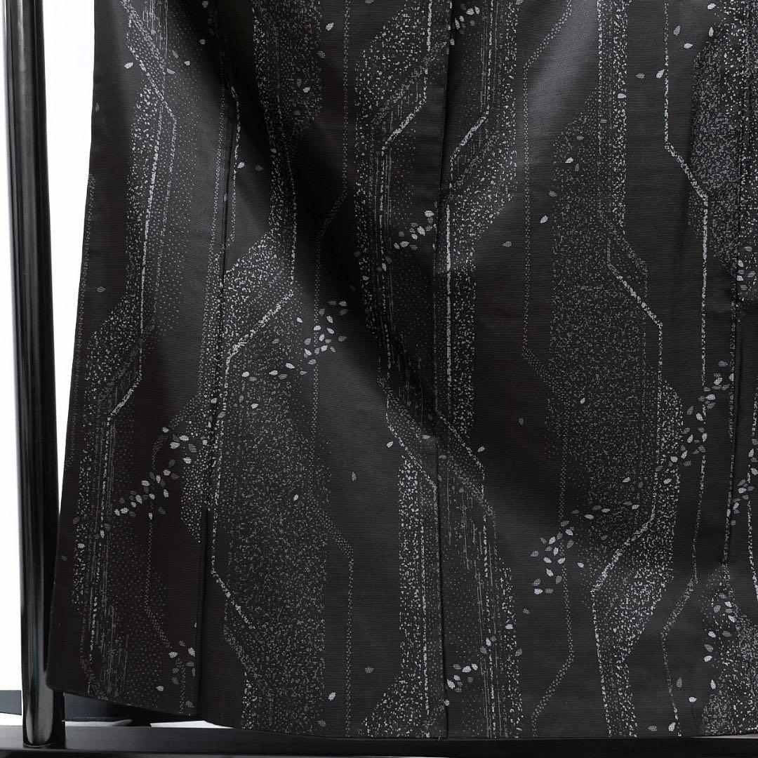 大島紬　幾何学　花びら　花吹雪　小紋　着物　092w p