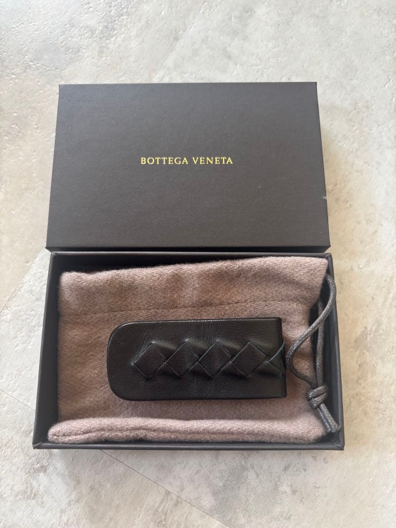 【ＴＡ 】Bottega Veneta ブラックレザー マネークリップ