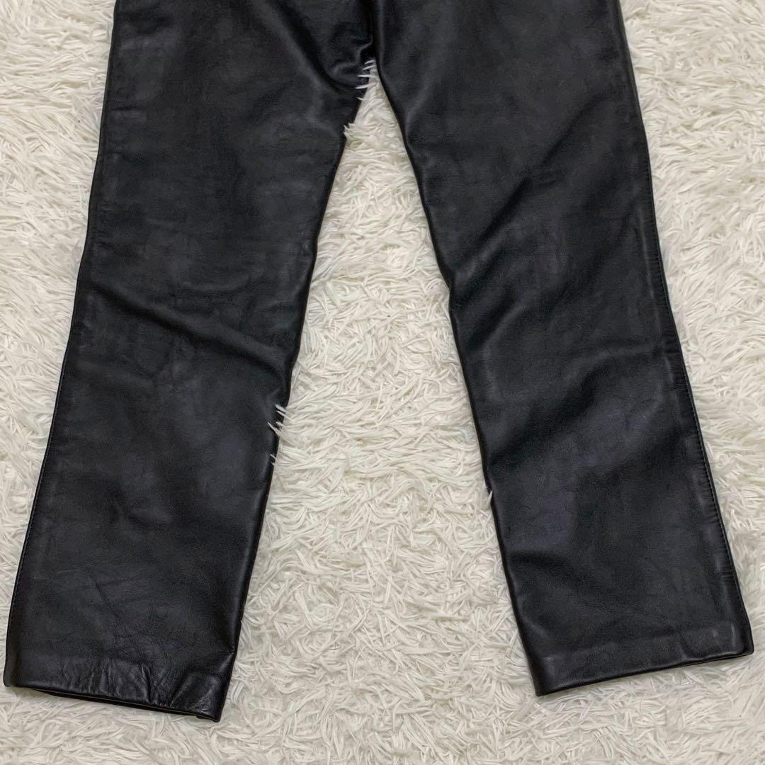 美品✨ショット レザーパンツ W32 カウレザー 600 USA 大きいサイズ