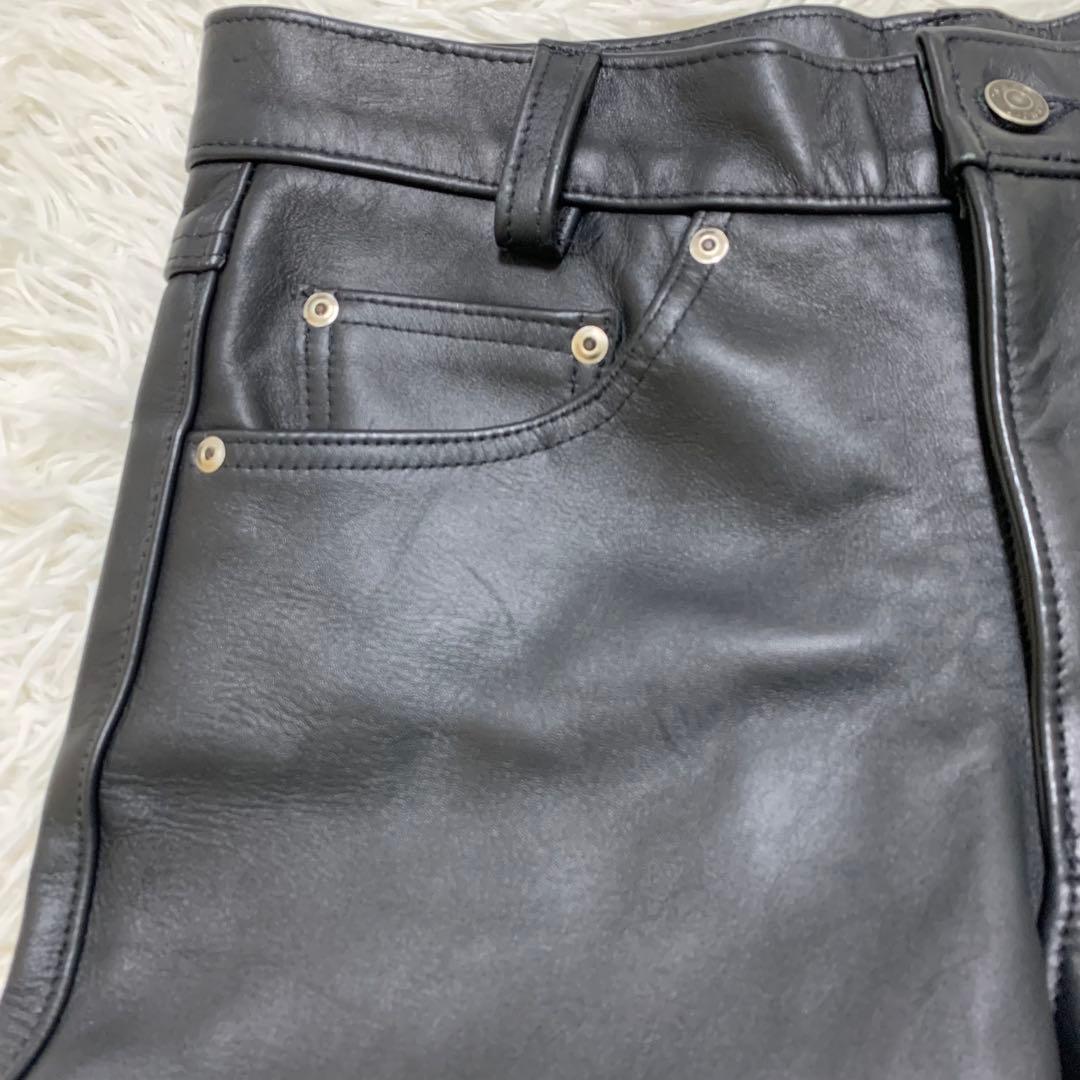 美品✨ショット レザーパンツ W32 カウレザー 600 USA 大きいサイズ