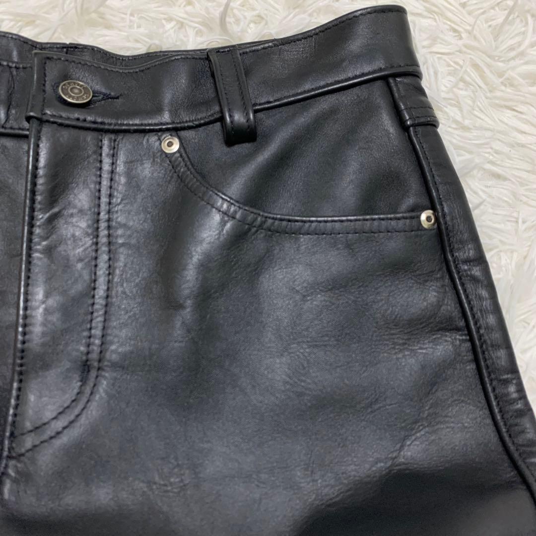 美品✨ショット レザーパンツ W32 カウレザー 600 USA 大きいサイズ