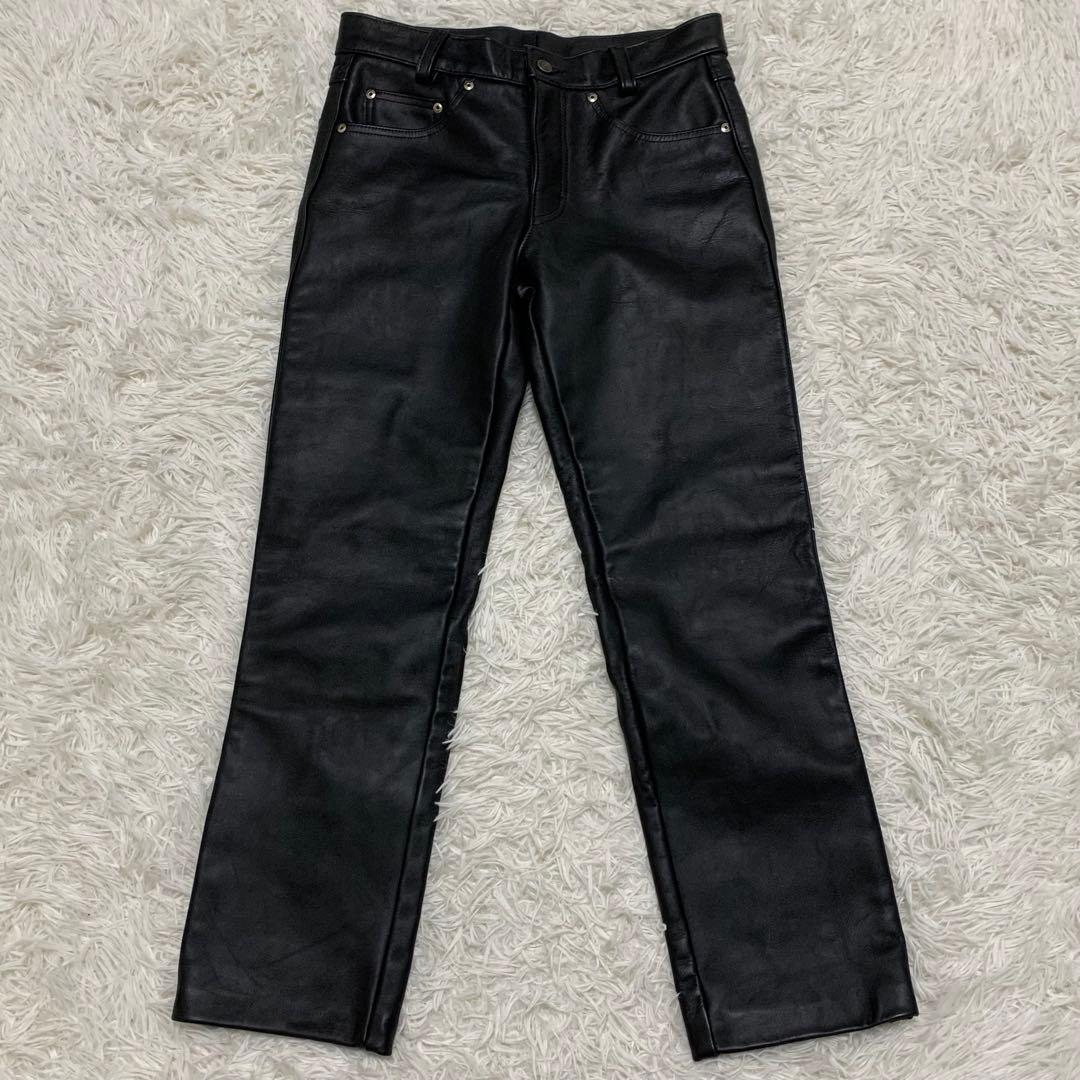 美品✨ショット レザーパンツ W32 カウレザー 600 USA 大きいサイズ