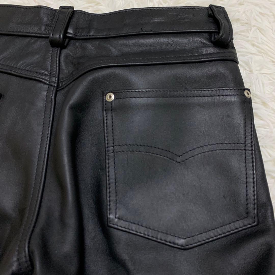美品✨ショット レザーパンツ W32 カウレザー 600 USA 大きいサイズ