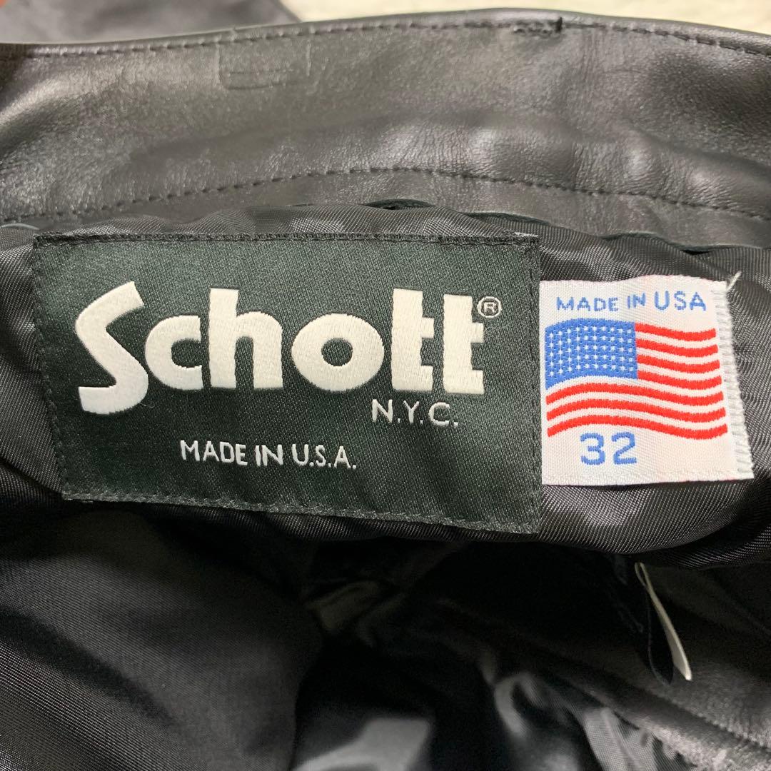 美品✨ショット レザーパンツ W32 カウレザー 600 USA 大きいサイズ