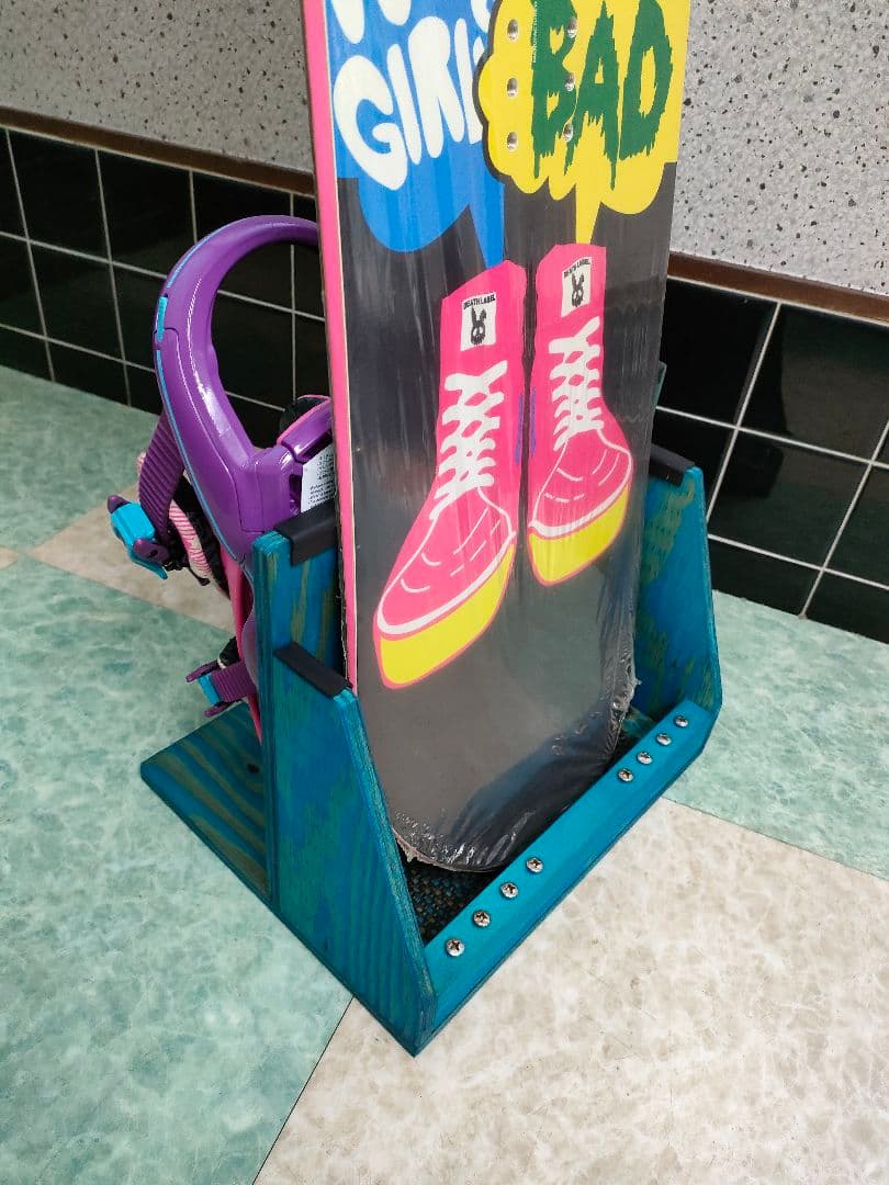 スノーボードスタンドラック　１本用　NEW COLOR　アクアブルーハンドメイド