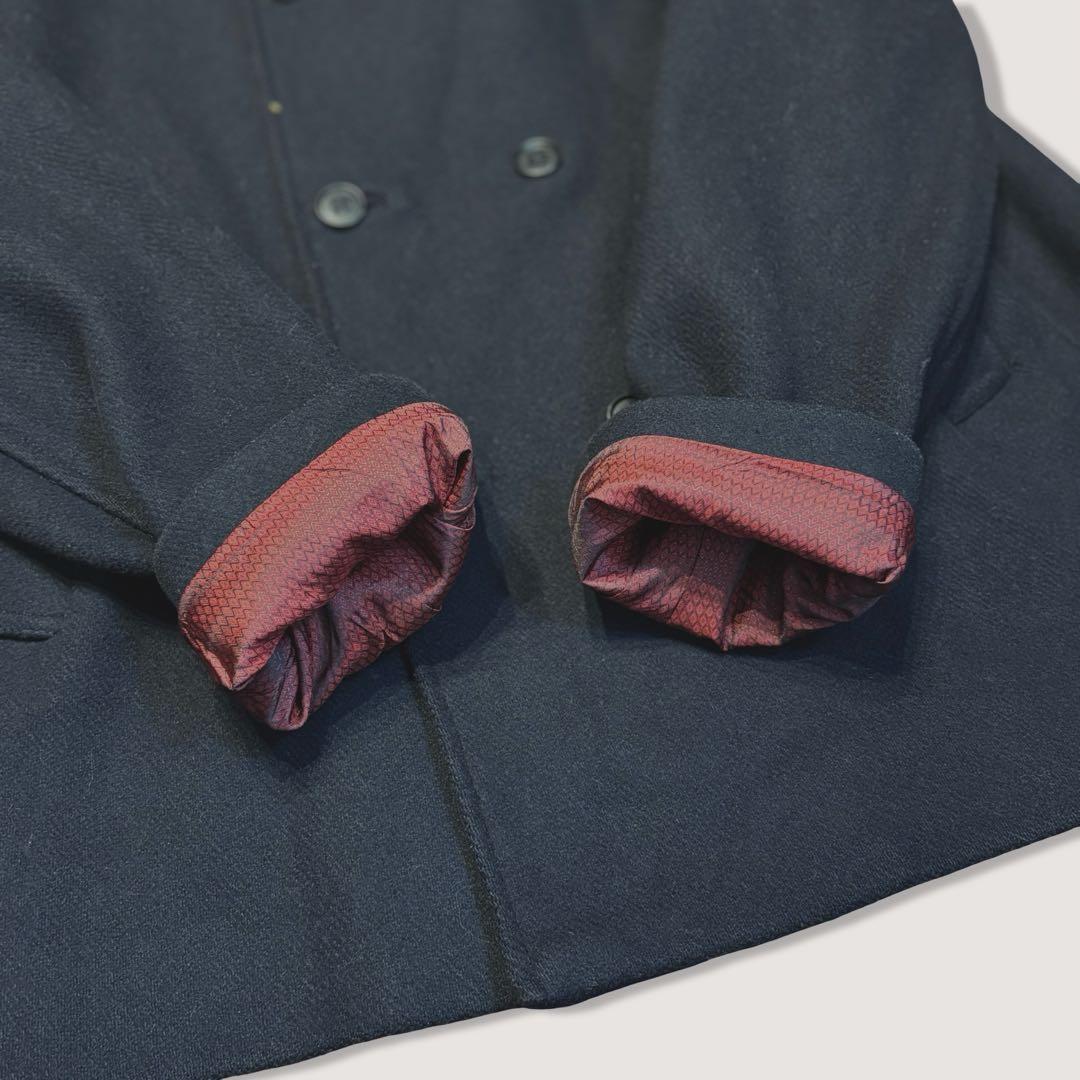 【極美品】アルマーニエクスチェンジ Pコート イタリア製生地 濃紺 L A|X