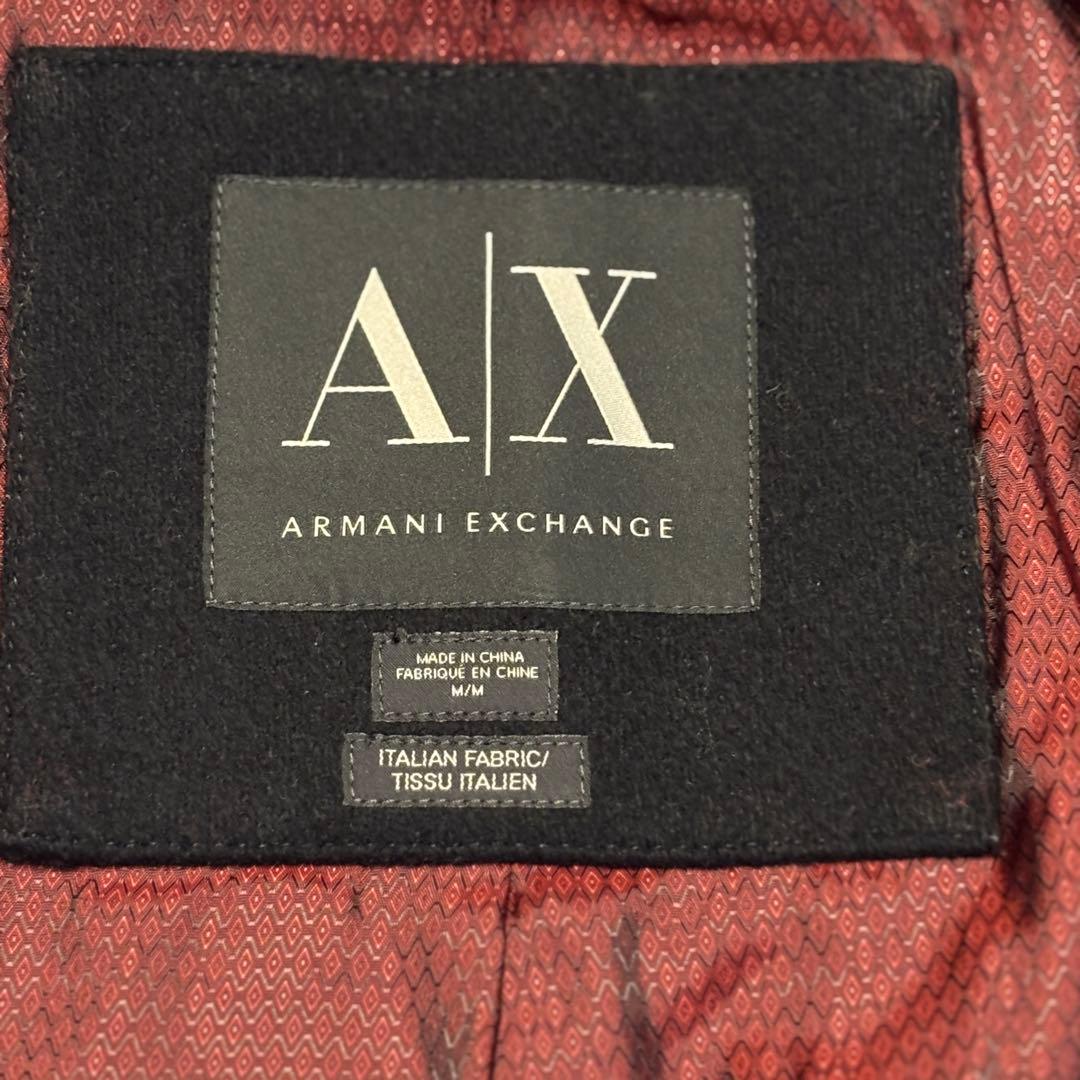 【極美品】アルマーニエクスチェンジ Pコート イタリア製生地 濃紺 L A|X