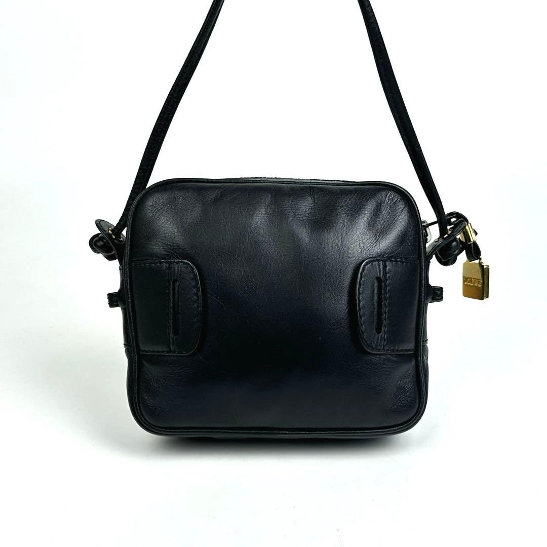 極美品■ロエベ アナグラム ショルダーバッグ クロスボディ ポシェット ブラック