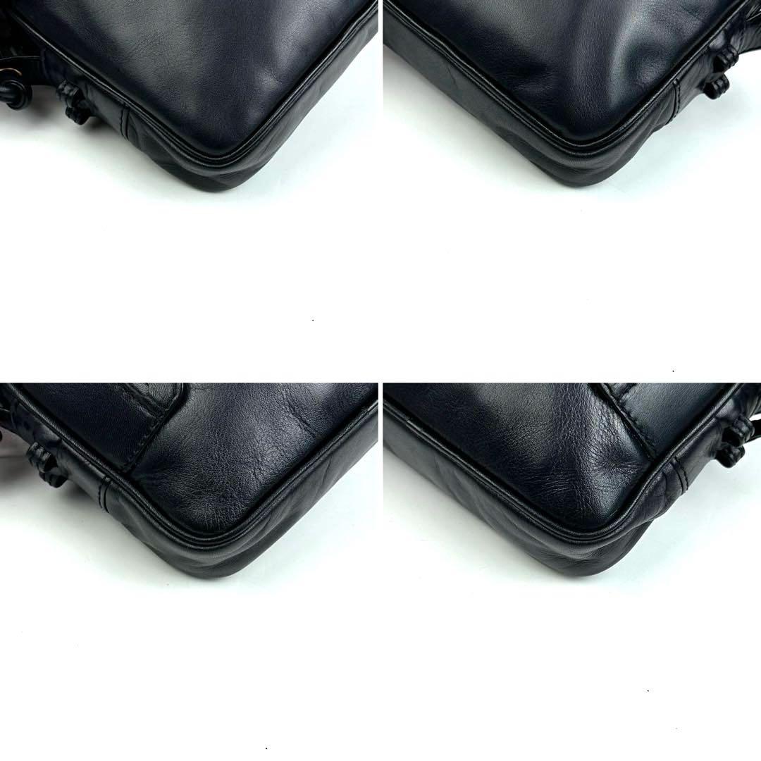 極美品■ロエベ アナグラム ショルダーバッグ クロスボディ ポシェット ブラック