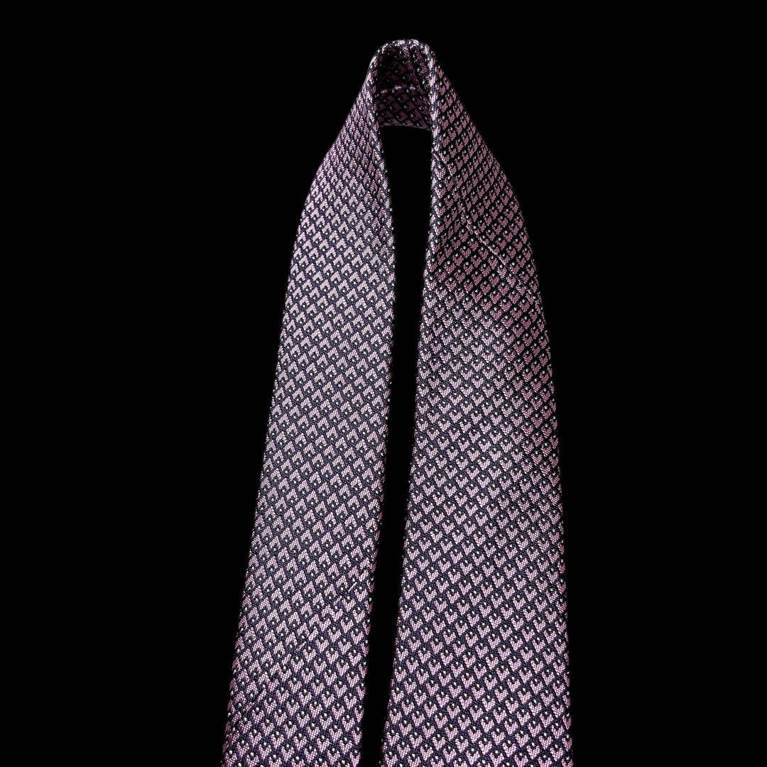 極美品 エルメス ハート柄 ネクタイ ピンク 裏ファソネ ジャガード