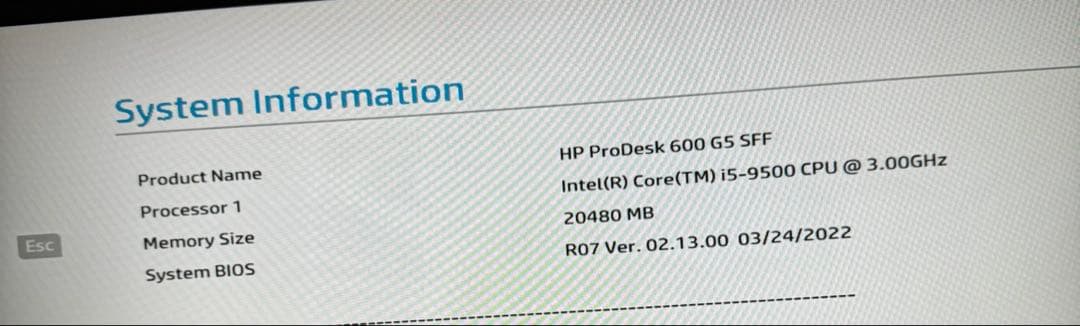 Windowsデスクトップ ProDesk 600 G5 SFF