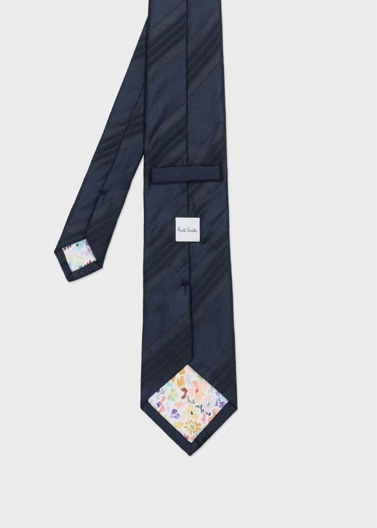 Paul Smith ストライプ \"Doodle\" ネイビージャカードタイ