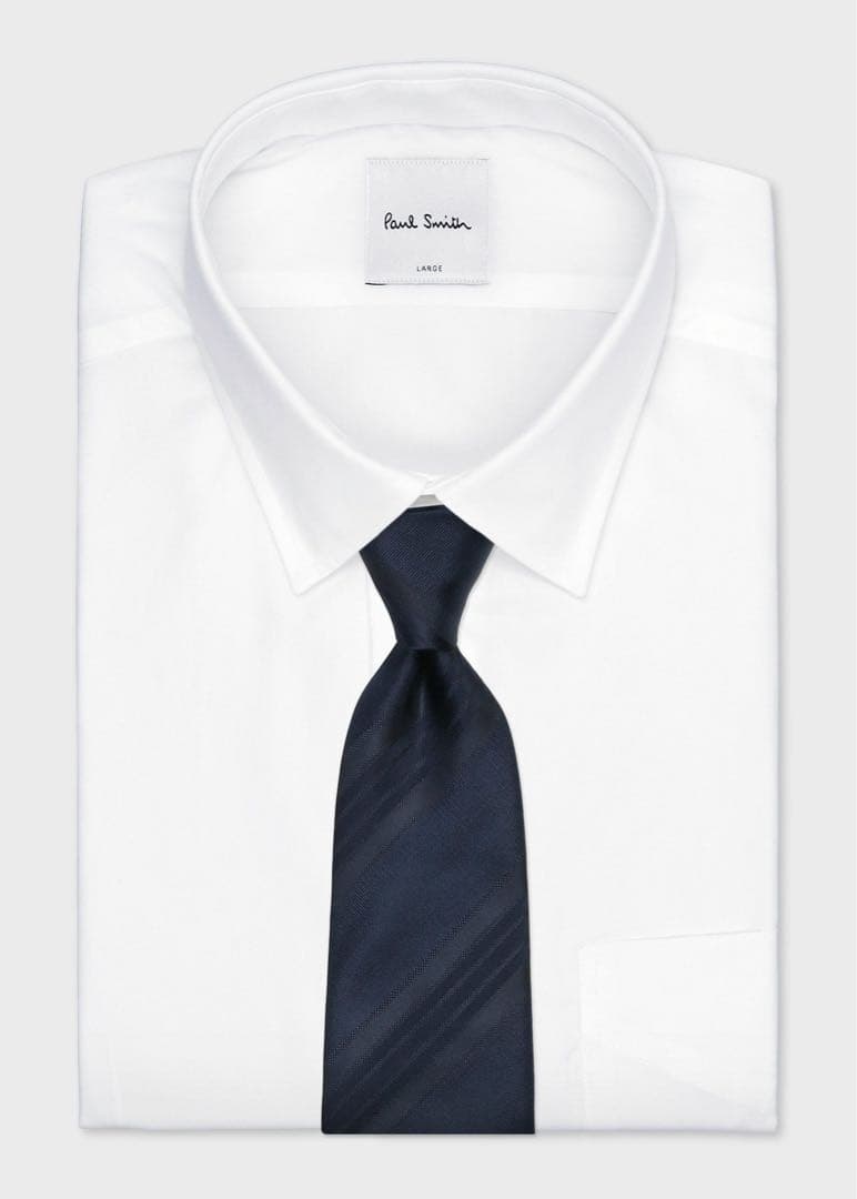 Paul Smith ストライプ \"Doodle\" ネイビージャカードタイ