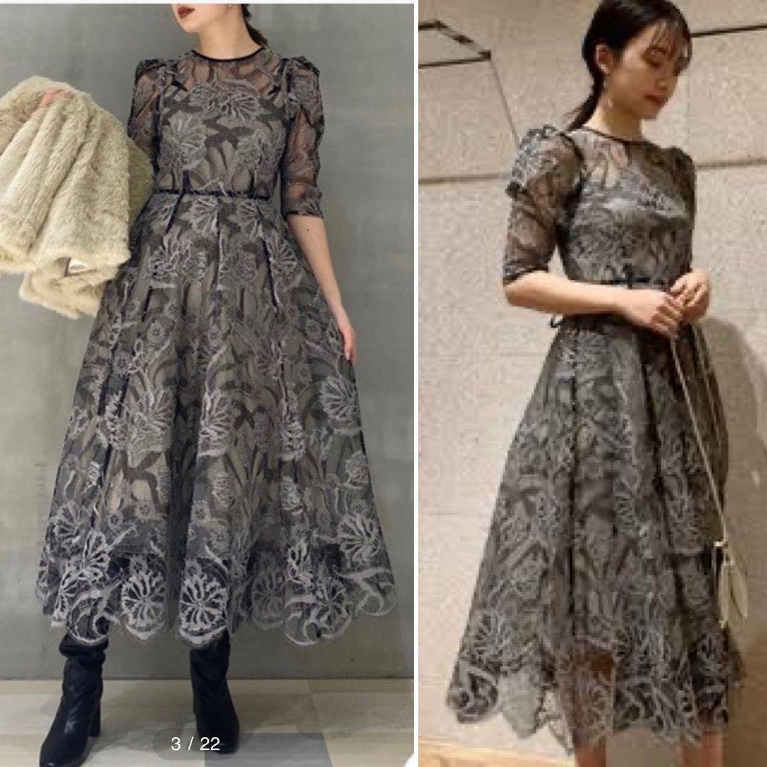 レースボリュームワンピース SNIDEL 結婚式　ドレス